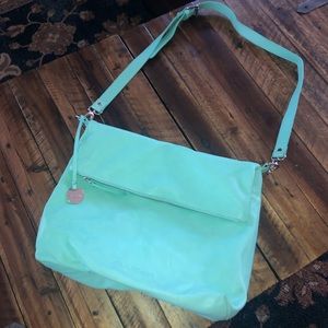 Mint Green Leather Pulicati Shoulder Bag